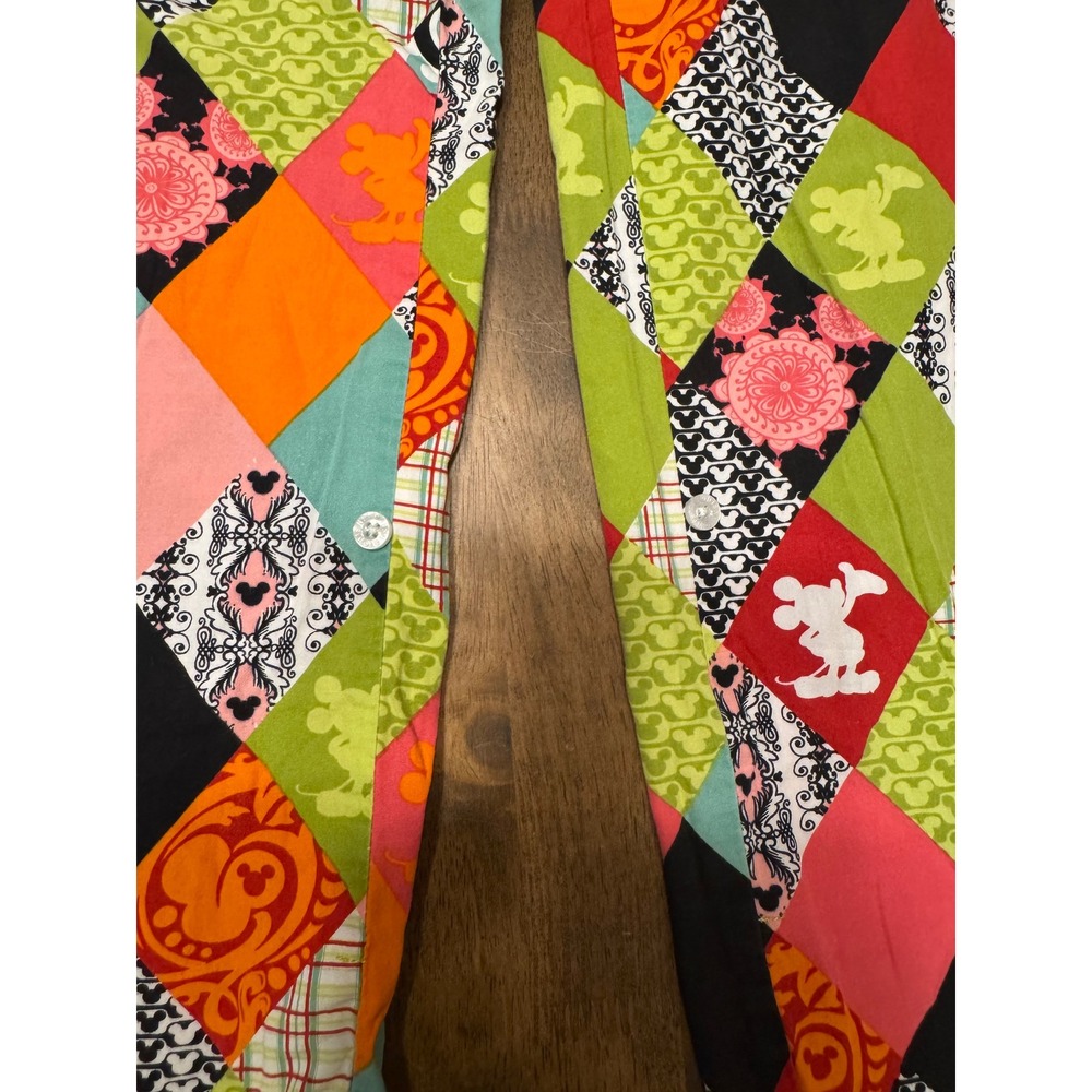 Disney Pajama Pants Colorful Patchwork Print Lounge Sleepwear Drawstring Women's - Picture 3 of 6